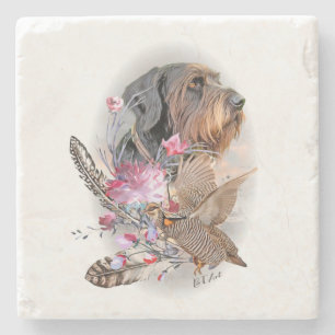 German Wirehaired Pointer Stone Coaster