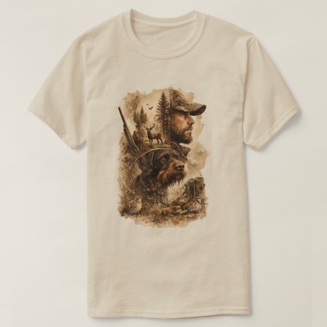 German Wirehaired Pointer T-Shirt (Design Front)