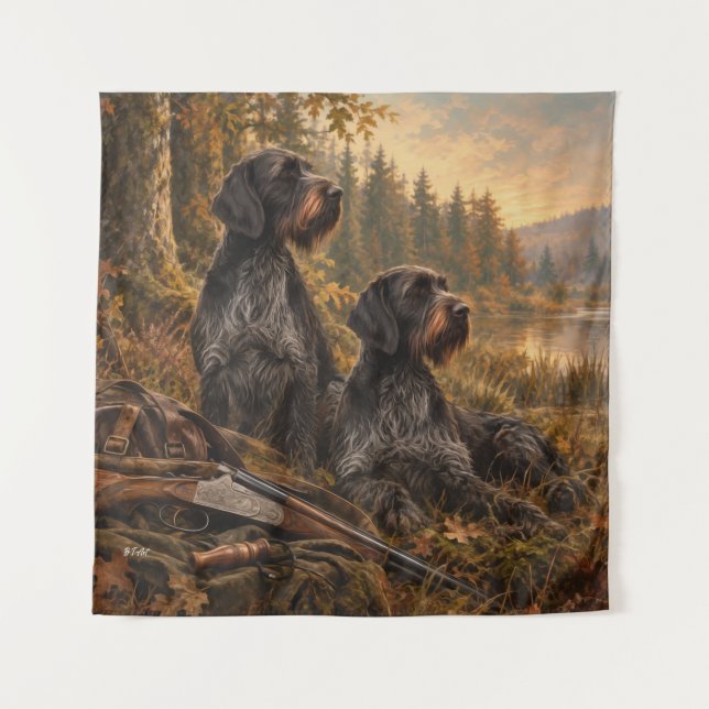 German Wirehaired Pointer Tapestry (Front)