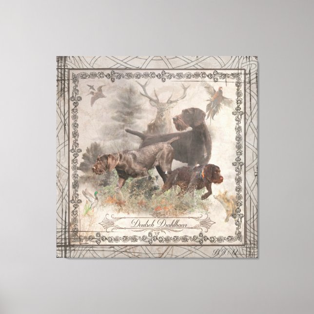 German Wirehaired Pointer  Tapestry Faux Canvas Pr (Front)
