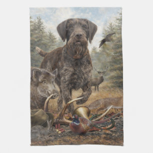 German Wirehaired Pointer Tea Towel