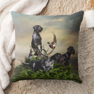 German Wirehaired Pointer Throw Pillow