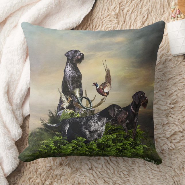  German Wirehaired Pointer   Throw Pillow (Blanket)