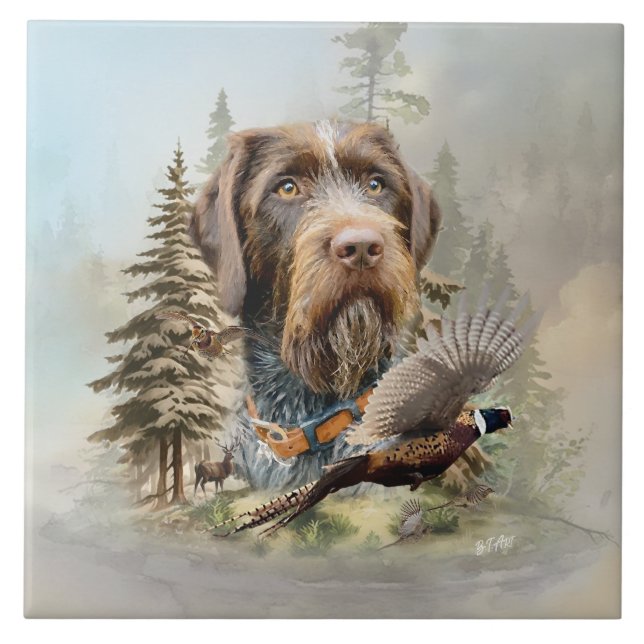 German Wirehaired Pointer Tile (Front)