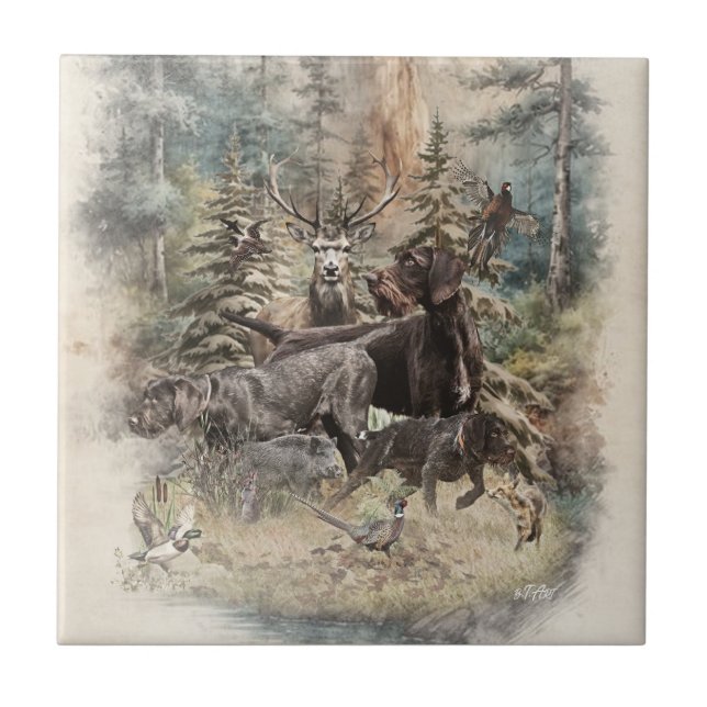 German Wirehaired Pointer Tile (Front)