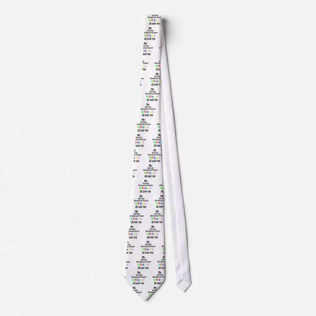 German Wirehaired Pointer Walks Design Tie (Front)