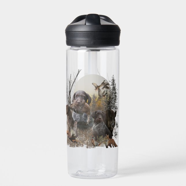 German Wirehaired Pointer  Water Bottle (Front)