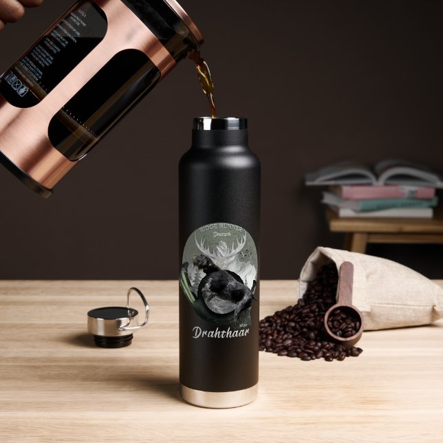 German Wirehaired Pointer Water Bottle (Coffee (Rotated))