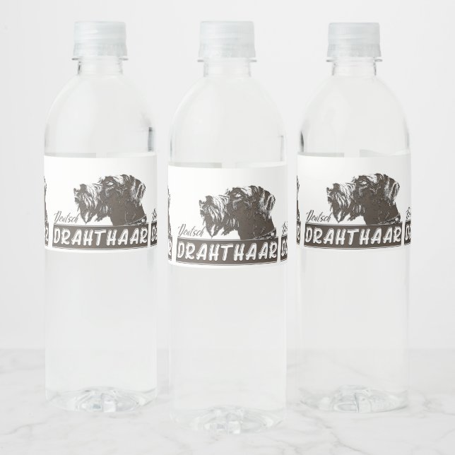  German Wirehaired Pointer Water Bottle Label (Bottles)