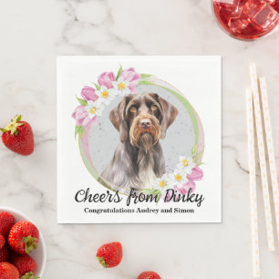 German Wirehaired Pointer Wedding Photo Napkin