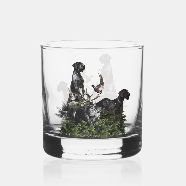  German Wirehaired Pointer     Whiskey Glass (Front)