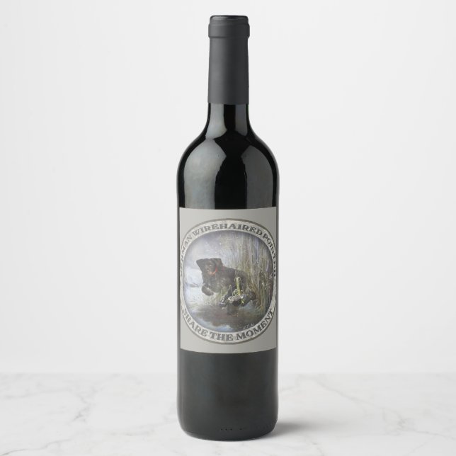  German Wirehaired Pointer Wine Label (Front)