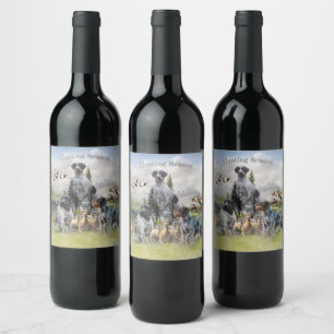  German Wirehaired Pointer Wine Label