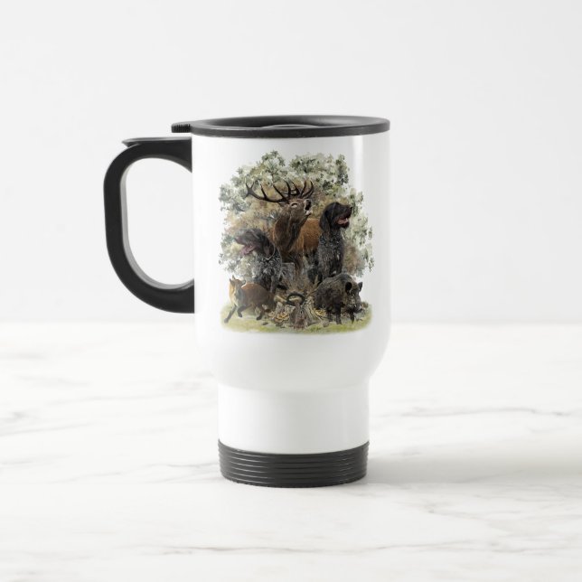 German wirehaired pointers, The Passion for Huntin Travel Mug (Left)