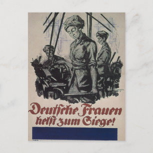 German women, work_Propaganda Poster Postcard