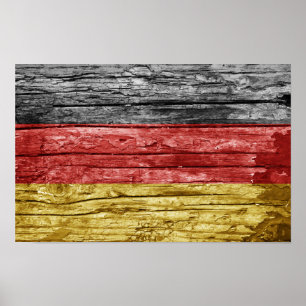 German wooden flag poster