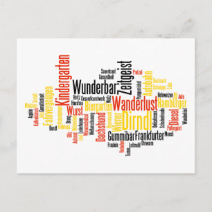 German Word Cloud - Deutsche Wortwolke Postcard