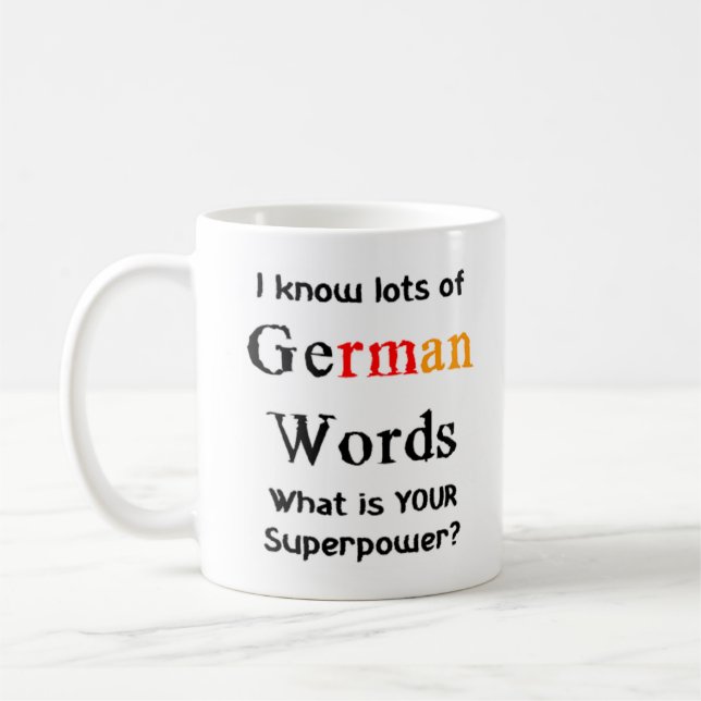 german words coffee mug (Left)