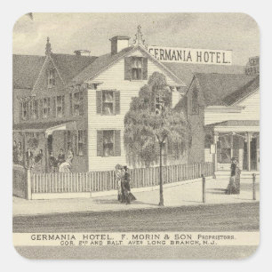 Germania Hotel, Long Branch and Hughes Brothers Square Sticker