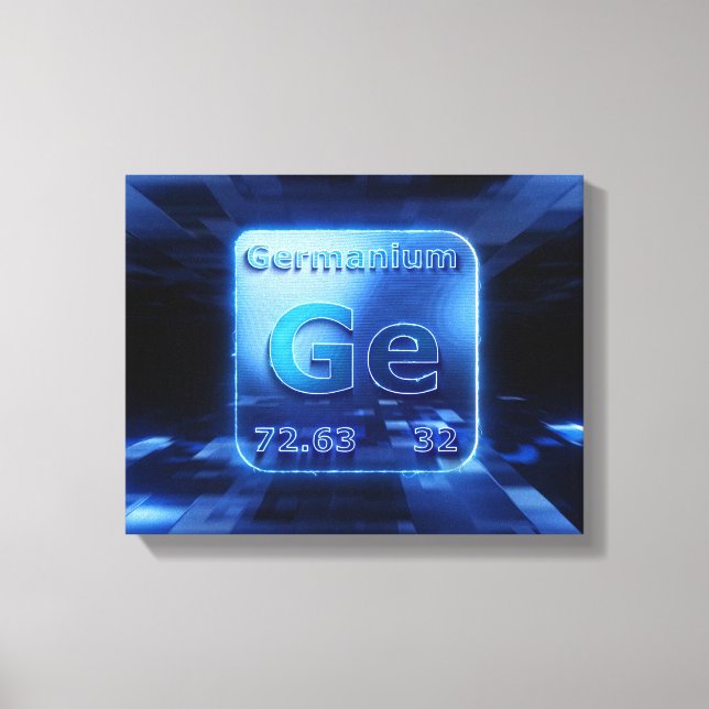 GERMANIUM CHEMICAL ELEMENT EXTREME BLUE DESIGN CANVAS PRINT (Front)