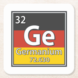 Germanium - Germany Flag German Science Square Paper Coaster