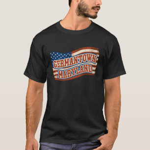 Germantown City Maryland Vintage American Flag T-Shirt