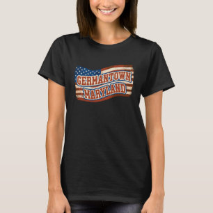Germantown City Maryland Vintage American Flag T-Shirt