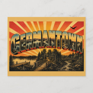 Germantown Maryland Lake Forest Trails Art Postcard