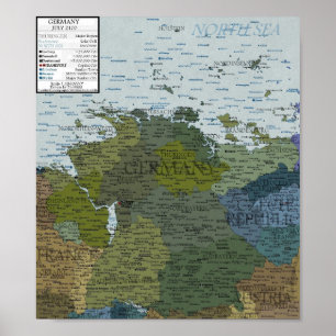 Germany - 100 m Sea Level Rise Poster