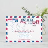 Germany Air Mail Wedding Save The Date (Standing Front)