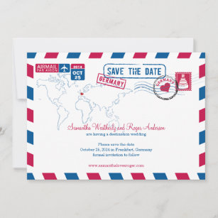 Germany Air Mail Wedding Save The Date