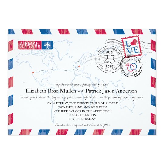 Germany Airmail Wedding Invitation