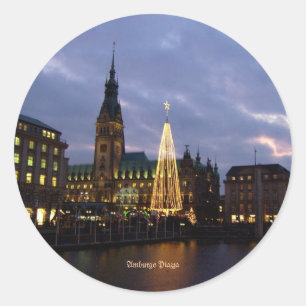 Germany: Amburgo Piazza, Germany Classic Round Sticker