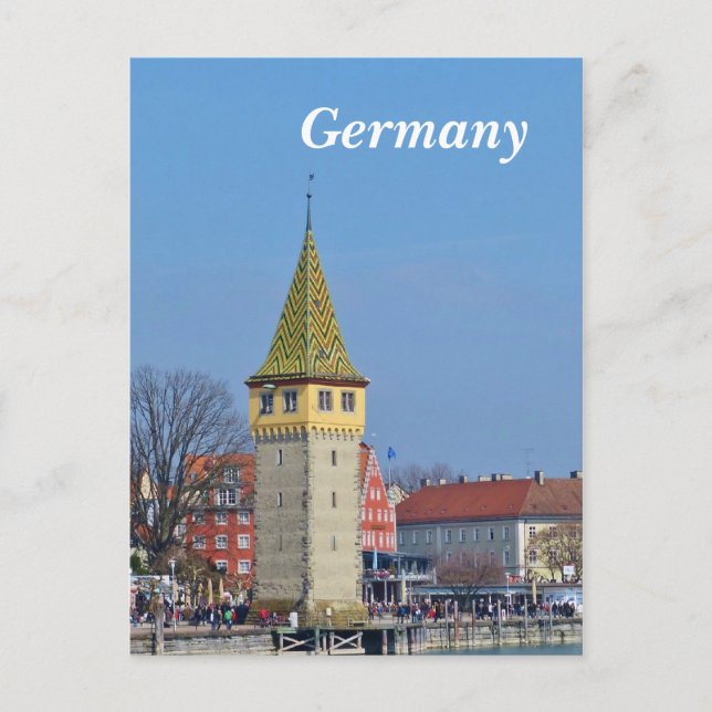 Germany Ancient Lighthouse in Lindau Postcard (Front)