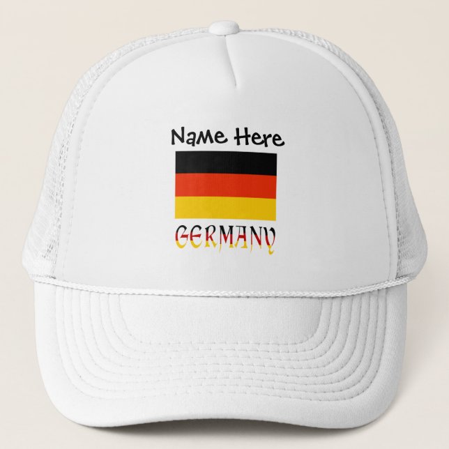 Germany and German Flag Personalised  Trucker Hat (Front)