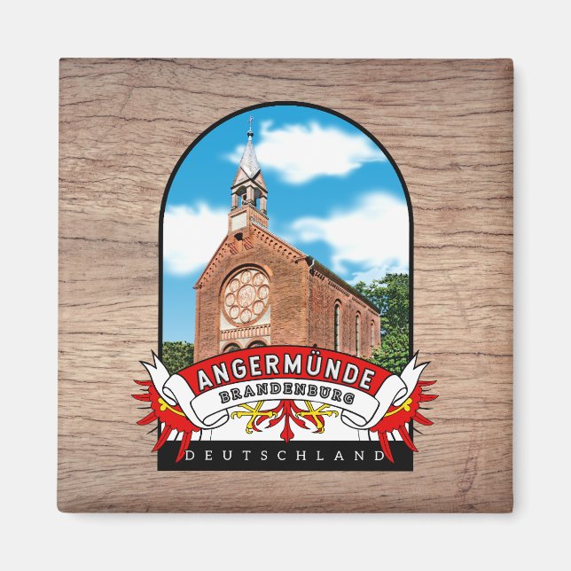 Germany Angermünde Vintage souvenir Magnet (Front)