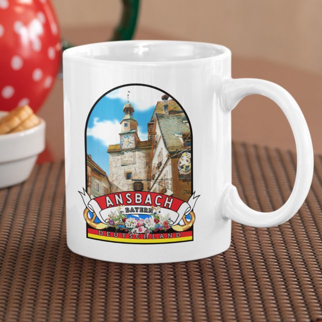 Germany Ansbach Vintage souvenir Coffee Mug (Ansbach: Historie und moderne Lebensqualität.)