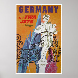 Germany Art German Travel Poster TWA Print