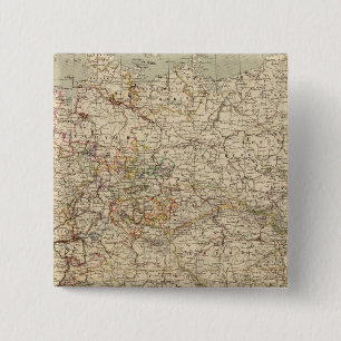 Germany Atlas Map 15 Cm Square Badge