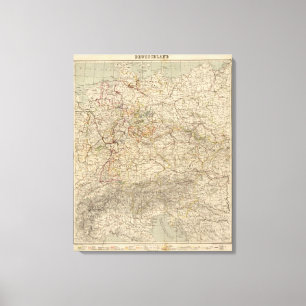 Germany Atlas Map Canvas Print
