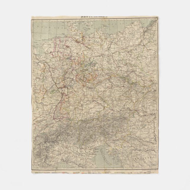 Germany Atlas Map Fleece Blanket (Front)