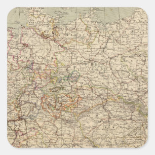 Germany Atlas Map Square Sticker