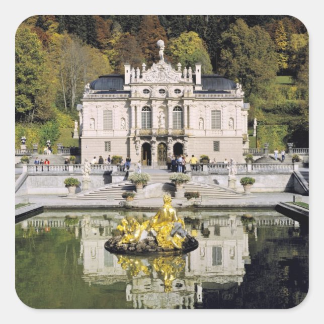 Germany, Bavaria, Linderhof Castle. Linderhof Square Sticker (Front)