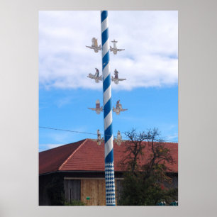 Germany, Bavaria; village Maypole Poster