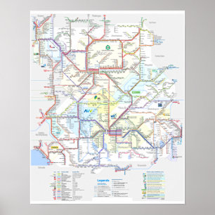 " Germany: BAYERN Rail network ... Poster