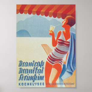 Germany, Beach, Vintage Travel Poster