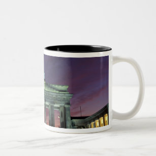 Germany, Berlin. Brandenburg Gate at night. Two-Tone Coffee Mug
