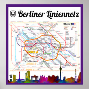 " Germany. BERLIN Liniennetz (S-Bahn/U-Bahn) ... Poster