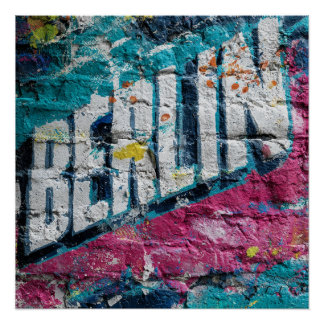 Germany Berlin Street Vandalism Vintage  Poster