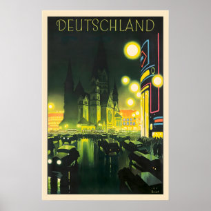 Germany Berlin Vintage Travel Poster